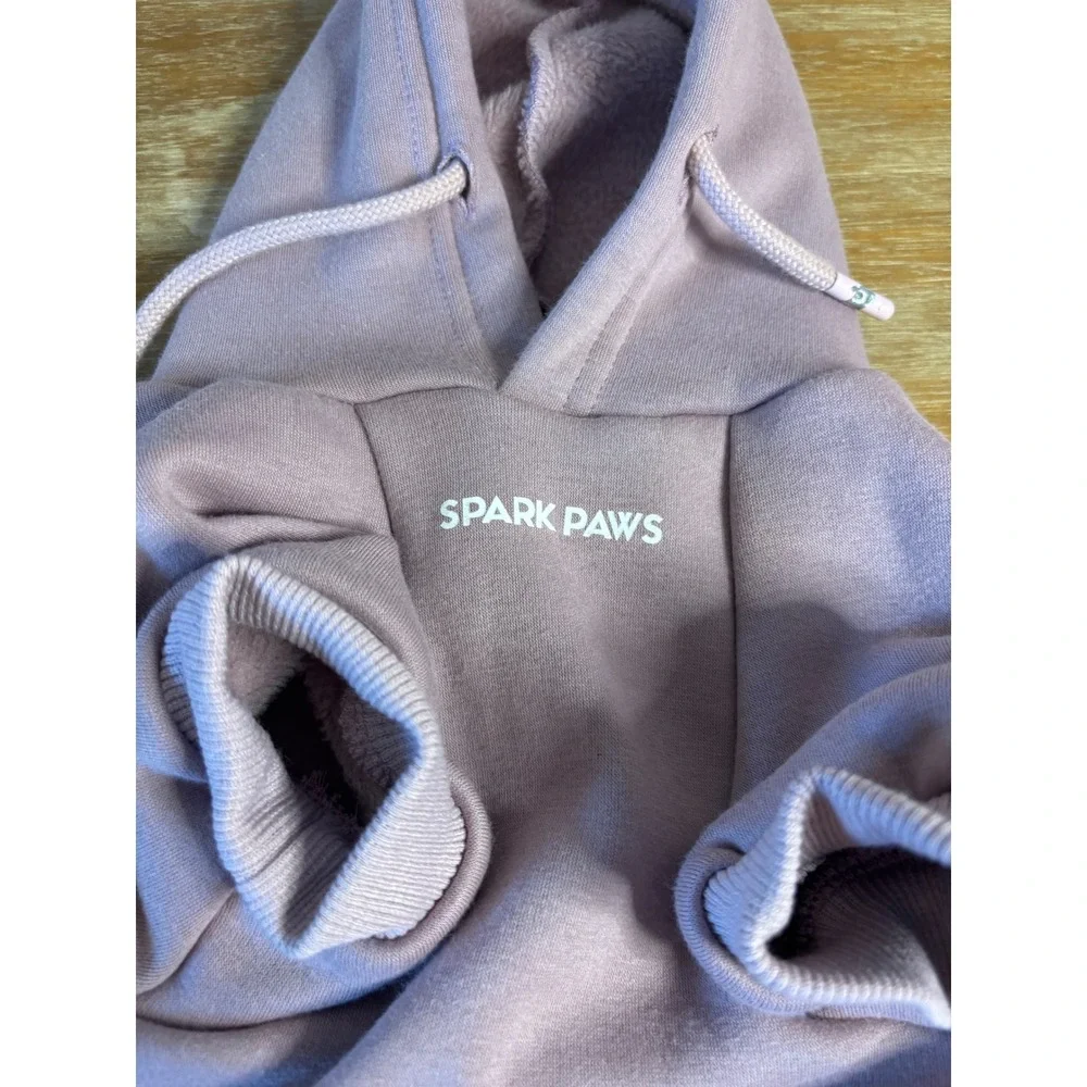 Spark Paws Dog Hoodie Lilac Purple Fleece Pet Sweatshirt‎ Size Large NWT